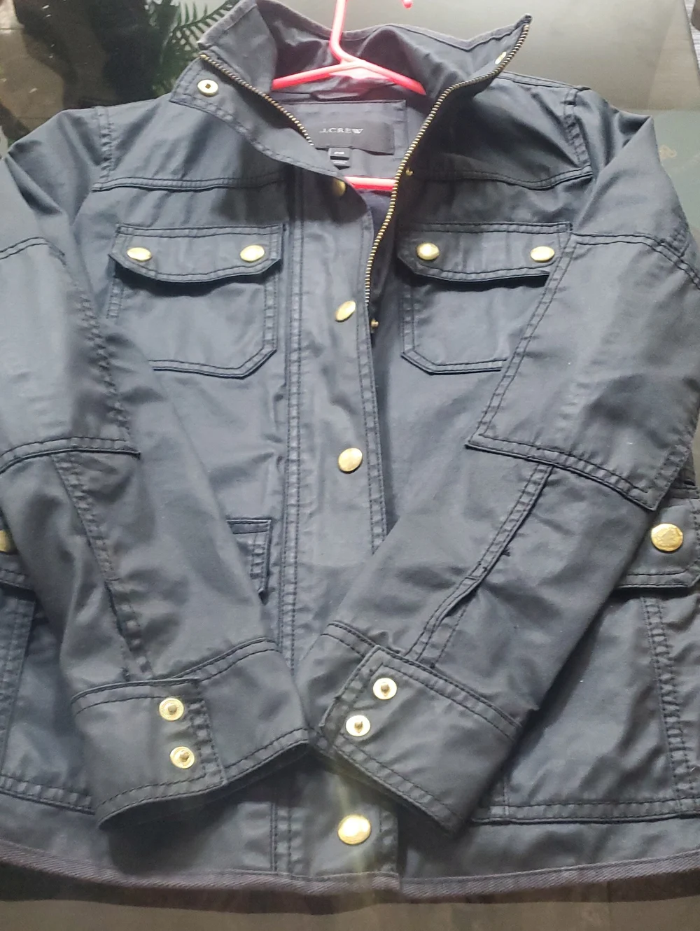 J.Crew PXS Black Utility Jacket w/Brass Hardware Very Good Condi.